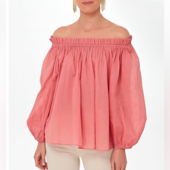 NWT The Great. Prim Pleated Blouse in Cherry Blossom Size 2 Medium - Picture 1 of 14